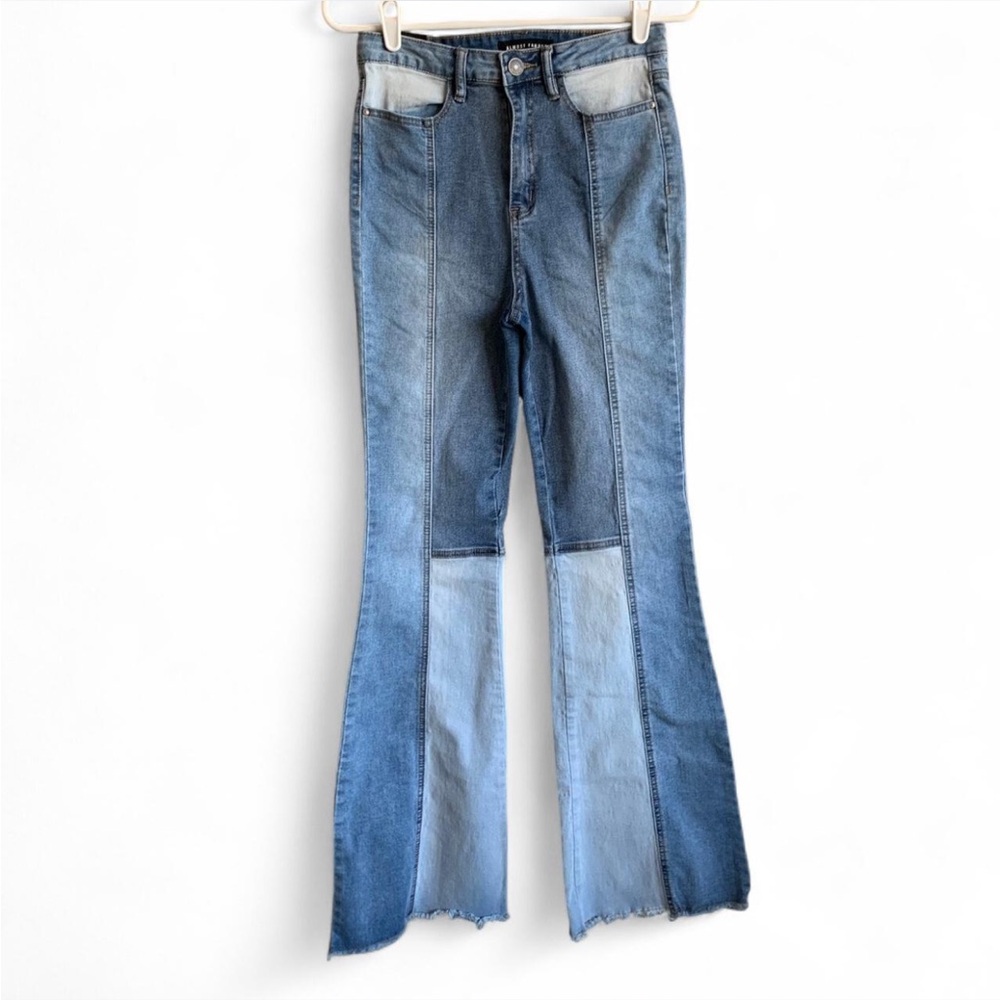 70’s Style Blue Patchwork Jeans size 1
